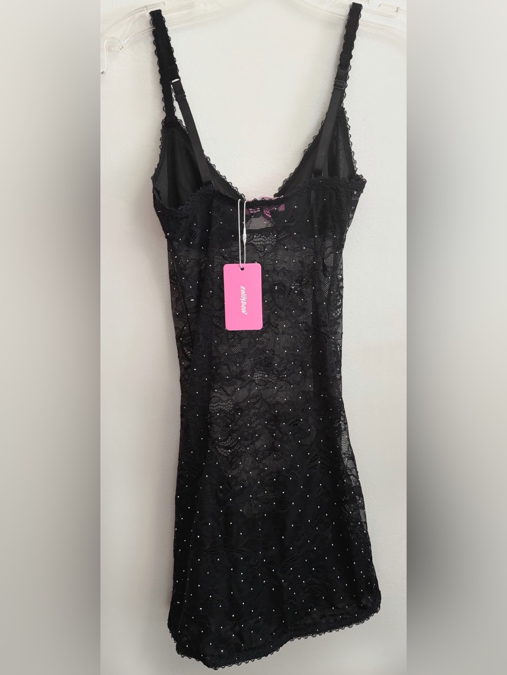 Edikted Sheer Lace Rhinestone Mini Dress - Picture 5 of 8